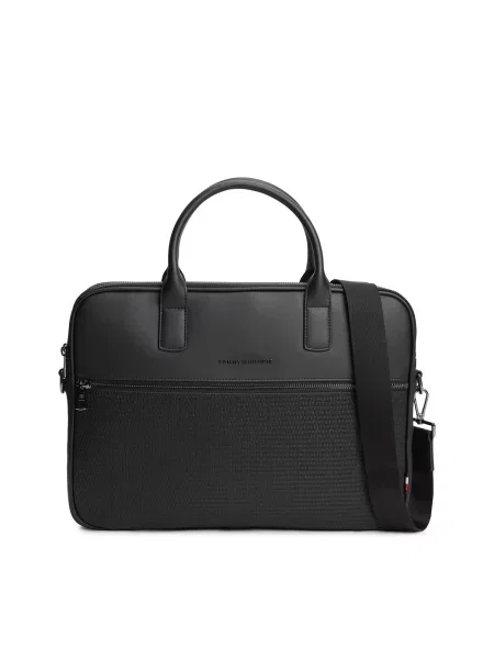 TOMMY HILFIGER Taška na notebook WOVEN' černá