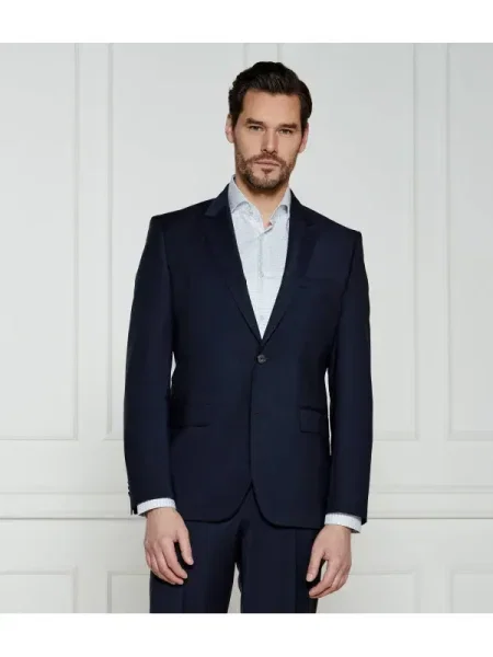 BOSS BLACK De lână sacou negru