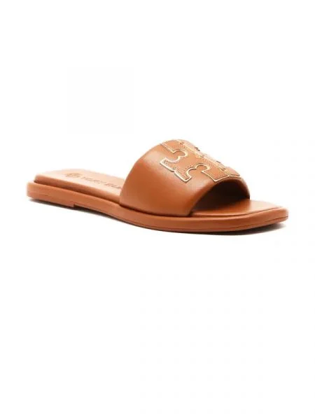 TORY BURCH Bőr papucs DOUBLE T SPORT SLIDE