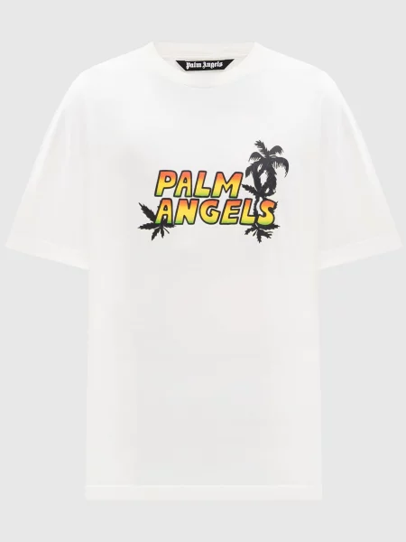 Футболка кольору айворі Palm Sunset Palm Angels бежева