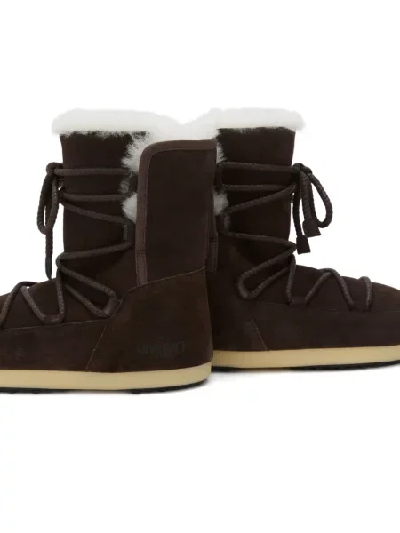 Botine Moon Boot cu șireturi din dantelă maro