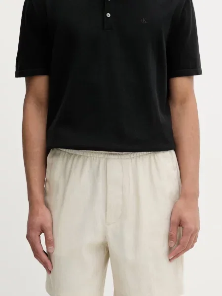 Calvin Klein szorty z lnem beżowe
