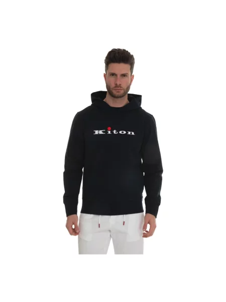 Bluza z kapturem Kiton z kapturem z logo niebieska