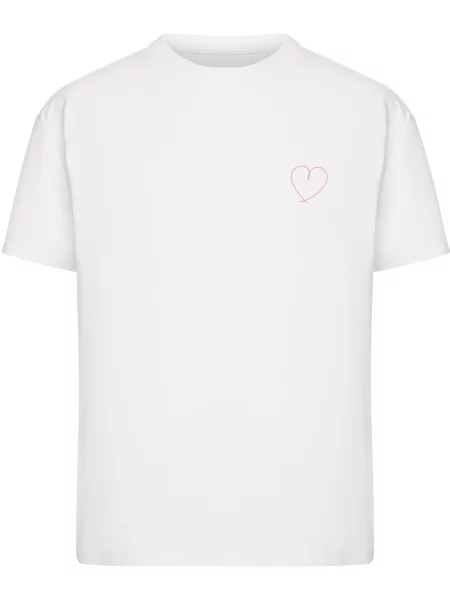 Miss Tee Tričko Hearts Line pink bílá