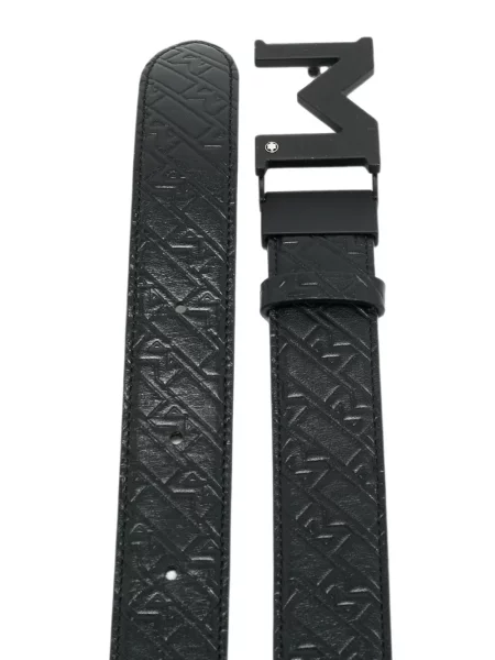 Кожаный препасан колан Montblanc черно