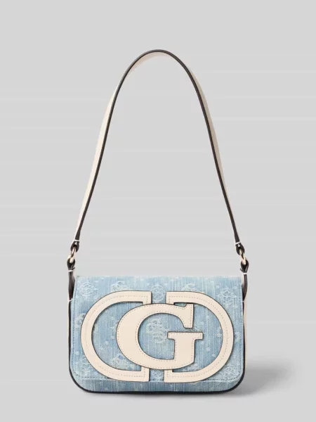 Torba na ramię z detal z logo model Ruby' Guess niebieska