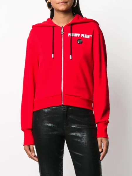 Sweter Philipp Plein z nadrukiem czerwony