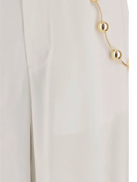 Pantaloni palazzo Darkpark alb