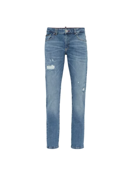 Jeansy straight leg Philipp Plein niebieskie