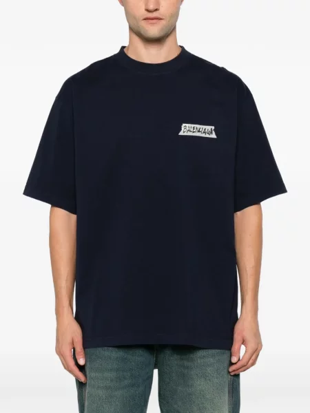 Tricou Balenciaga cu imagine albastru