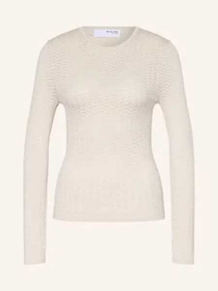 Selected Femme Sweter beige beżowy