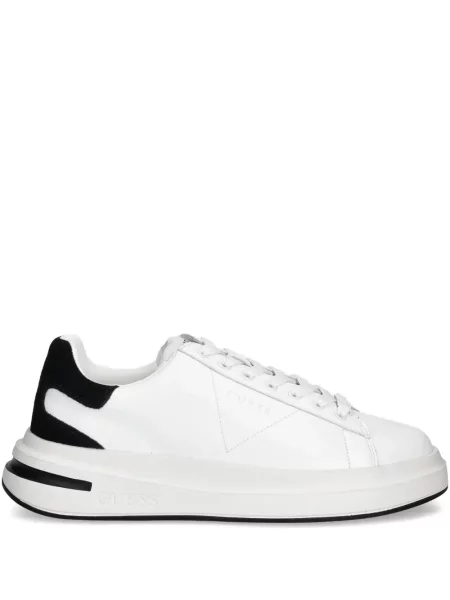 Sneakerși Guess cu șireturi din dantelă alb