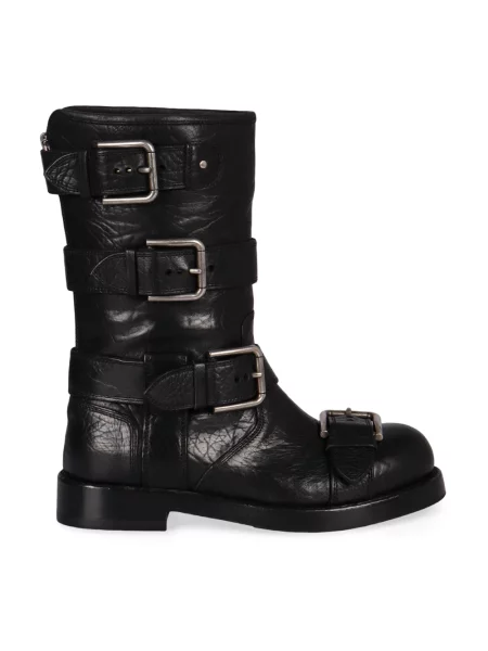 Kozaki Dolce And Gabbana skórzane czarne