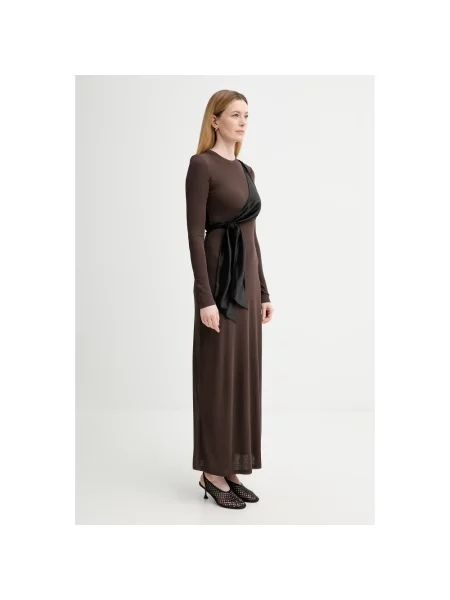 Sukienka maxi Nanushka brązowa