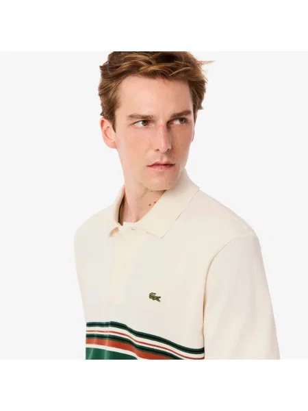 Lacoste Koszulka Polo French Made Classic Fit W Paski beżowy