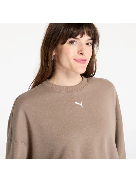 Hanorac Puma Wardrobe Essentials Over-Oversized Crew TR Totally Taupe XXS