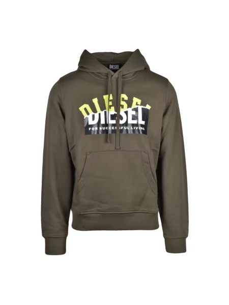 Bluza z kapturem Diesel z kapturem zielona