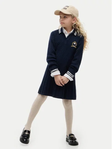 Tommy Hilfiger Kötött ruha Sötétkék