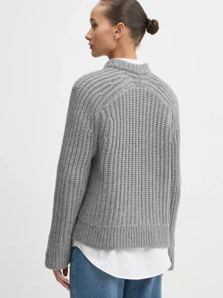 Vlněný svetr Abercrombie & Fitch dámský hřejivý šedá