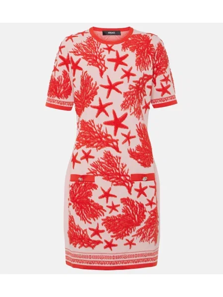 Rochie Versace din jacard roz