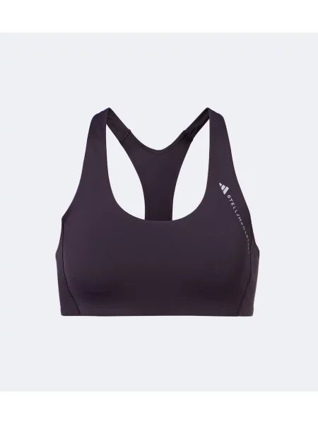 Sutien sport Adidas By Stella Mccartney din jerseu cu autograf violet
