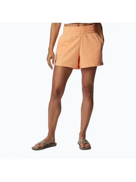 Дамски къси панталони за трекинг Columbia Logo III French Terry orange оранжево