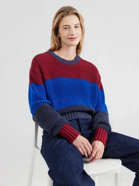 Calvin Klein Jeans Sveter / námornícka / tmavočervená modrá