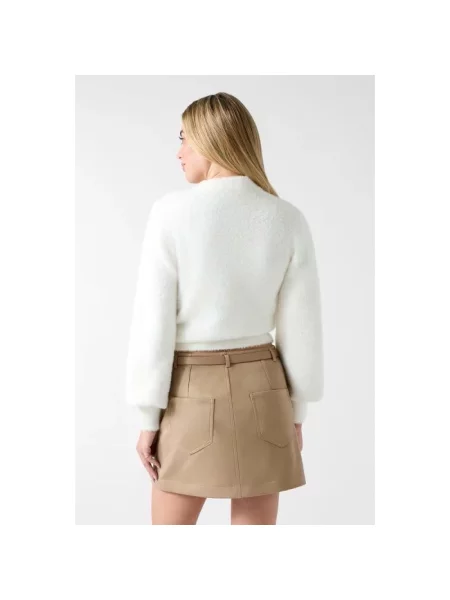 Sweter GUESS Ls Chocker Jaycee Sweater Cream White XS biały