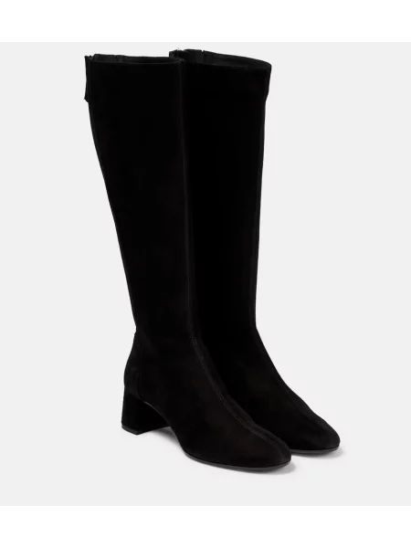 Škornji Aquazzura iz semiša črna