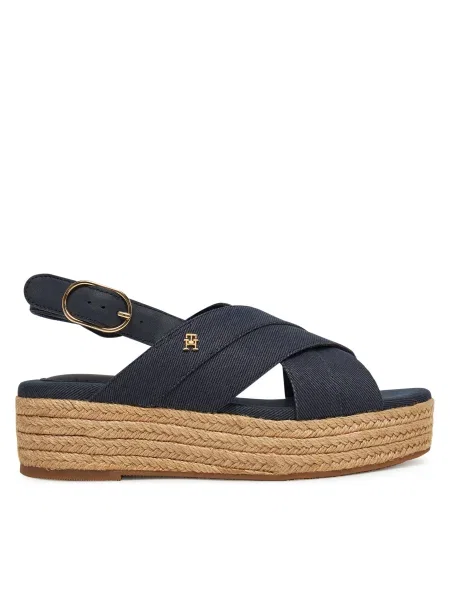Сандали Tommy Hilfiger DENIM ESPADRILLE PLATFORM SANDAL с платформа тъмносиньо
