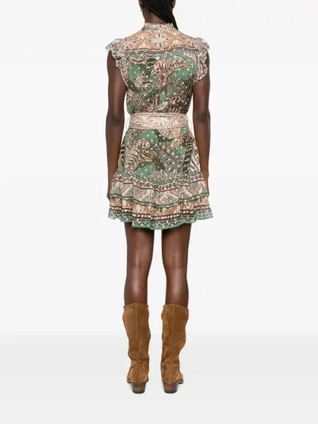 Rochie mini Farm Rio cu volane verde