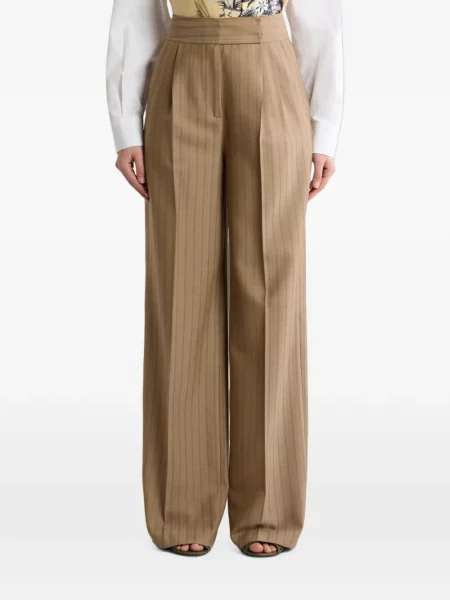 Pantaloni Etro de lână cu dungi maro