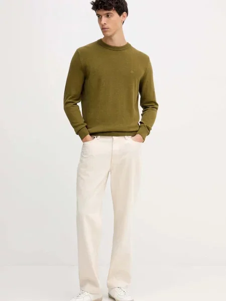 Marc O'Polo sweter z dodatkiem wełny lekki żółty