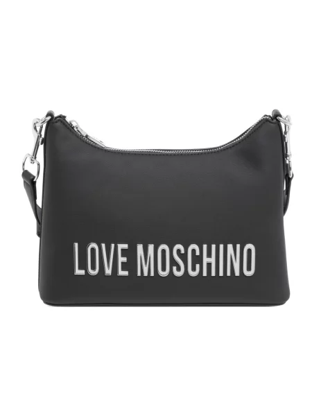 Torebka hobo Love Moschino z autografem czarna