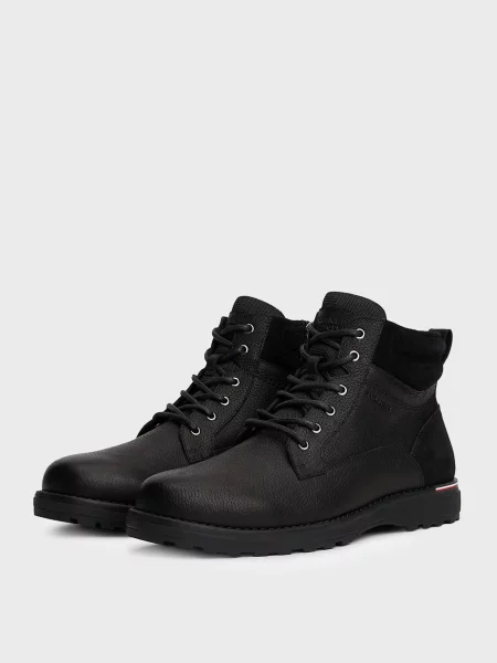 Кожаные ботинки Tommy Hilfiger черные