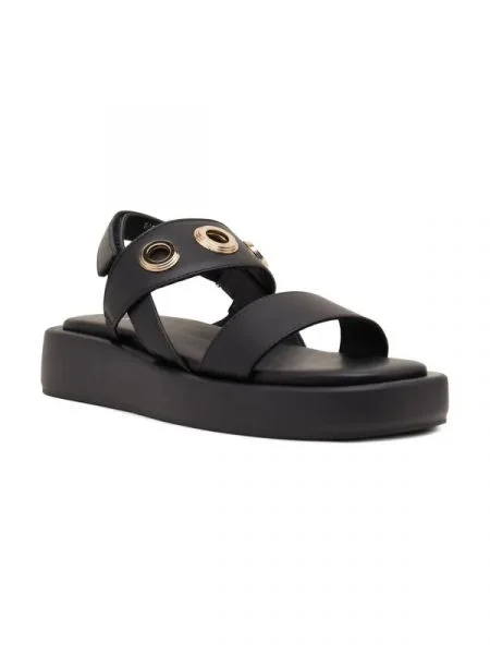 BOSS BLACK De piele sandale Scarlet negru