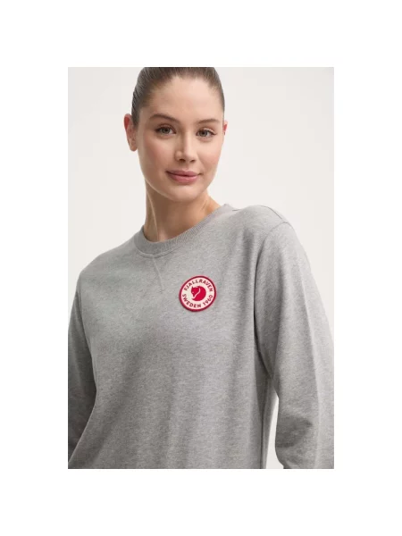 Bluza Fjällräven z logo w kolorze melanż szara