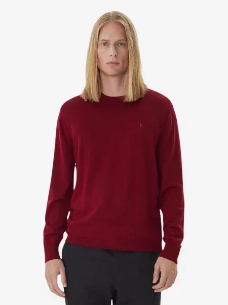 Calvin Klein Pulover bordeaux roșu