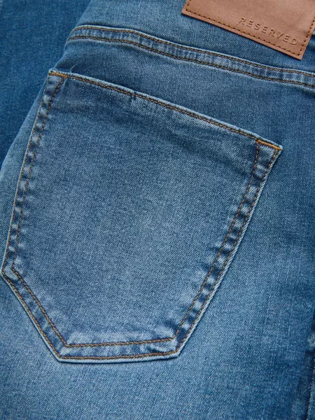 Reserved Джинси skinny з потертостями синій