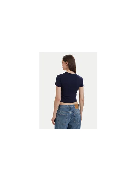 HUGO T-shirt Delanor Tamnoplava Slim Fit plava