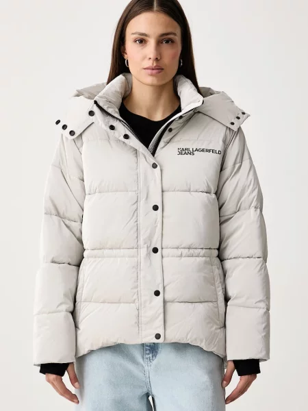 Karl Lagerfeld Jeans geacă matlasată pentru femei gri