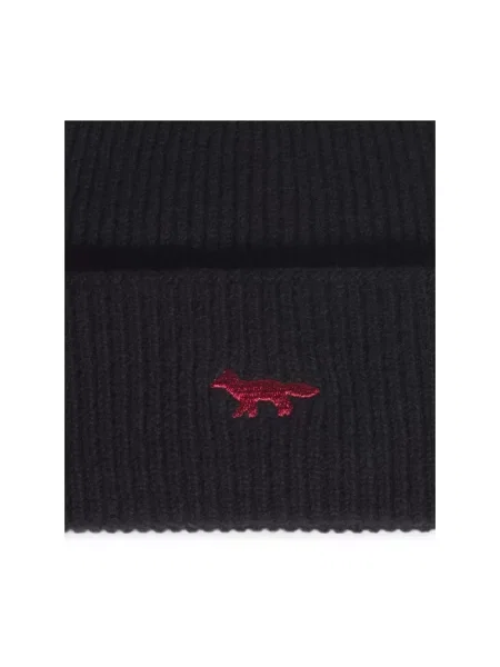 Czapka Maison Kitsune wełniana czarna