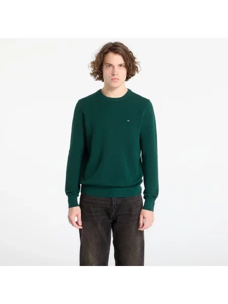 Пуловер Tommy Hilfiger черно от лека материя зелено