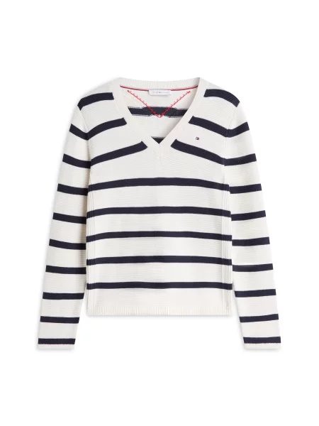TOMMY HILFIGER Pulóver tengerészkék fehér