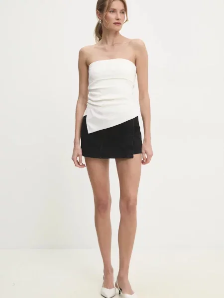 Джинсові шорти Answear Lab однотонні висока посадка чорний