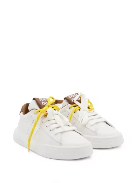 Sneakerși Miu Miu din piele chunky alb