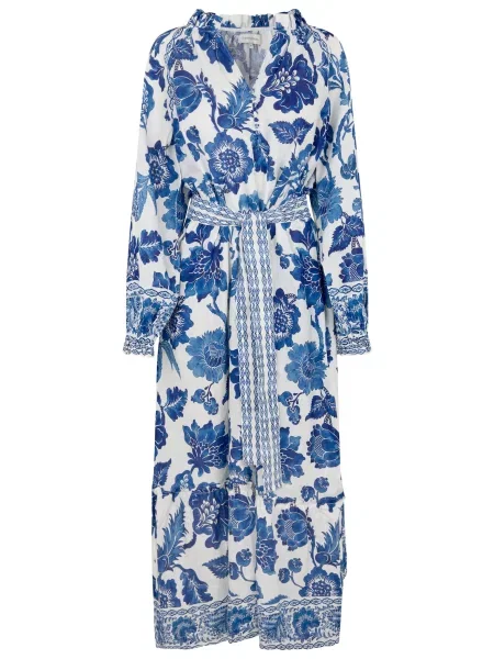 Dea Kudibal Rochie Idania albastru cobalt / azuriu / lână alb