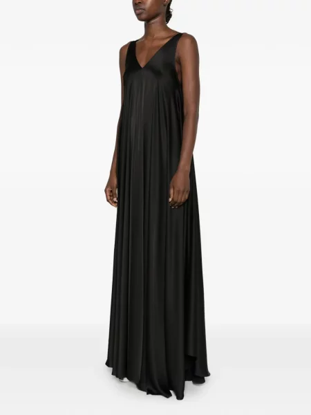 Rochie maxi Silkylicious din satin negru