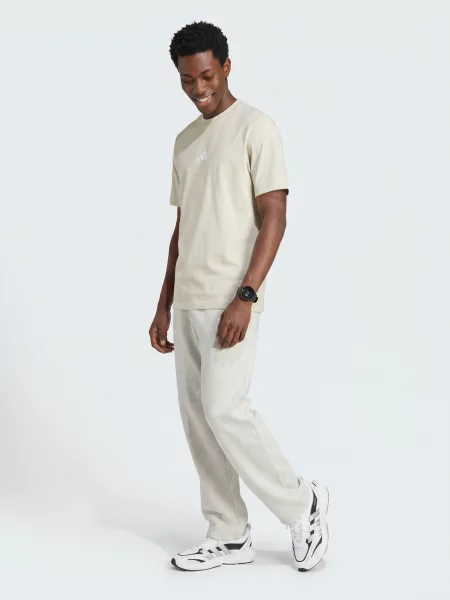 Tricou Adidas din jerseu cu autograf bej