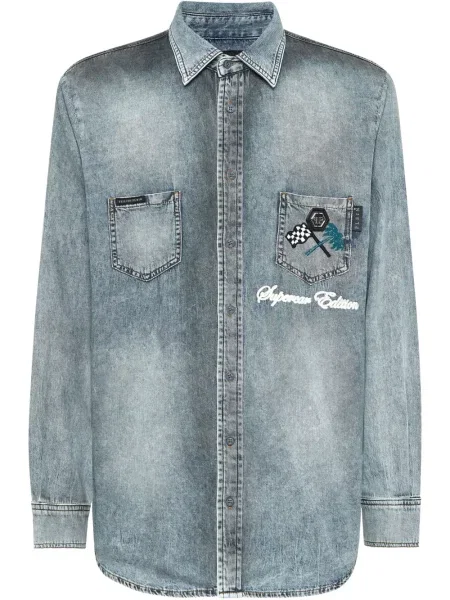 Риза Philipp Plein синьо